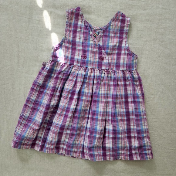 Vintage McKids Plaid Floral Embroidered Dress 24 months - Picture 6 of 10